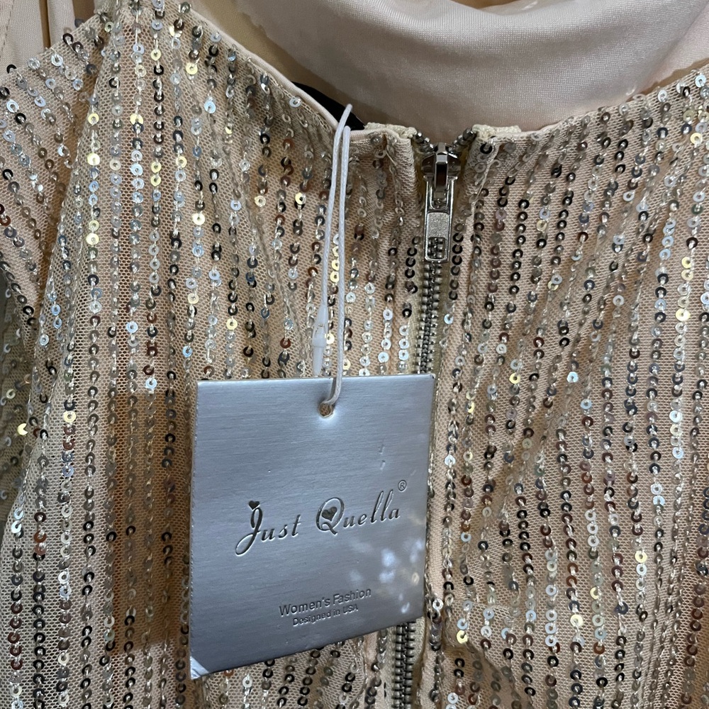 NEW Cowl Neck Sequin Mini Dress - Picture 8 of 11